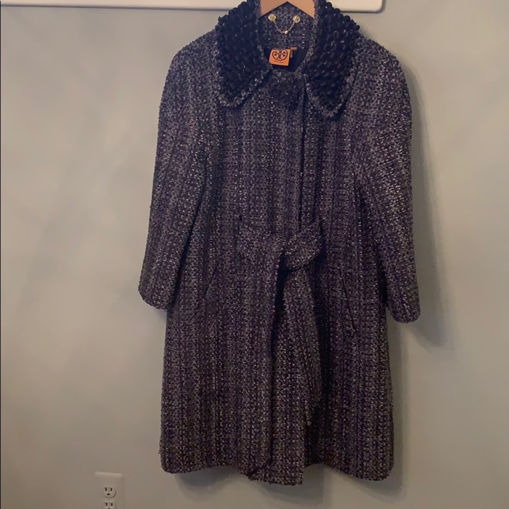 TORY BURCH NAVY GRAY COAT